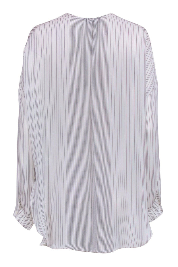 Current Boutique-Vince - White & Black Stripe Silk Blouse Sz M