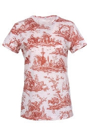 Current Boutique-Vivienne Westwood - Cream & Rust Toile Print Short Sleeve Shirt Sz 10