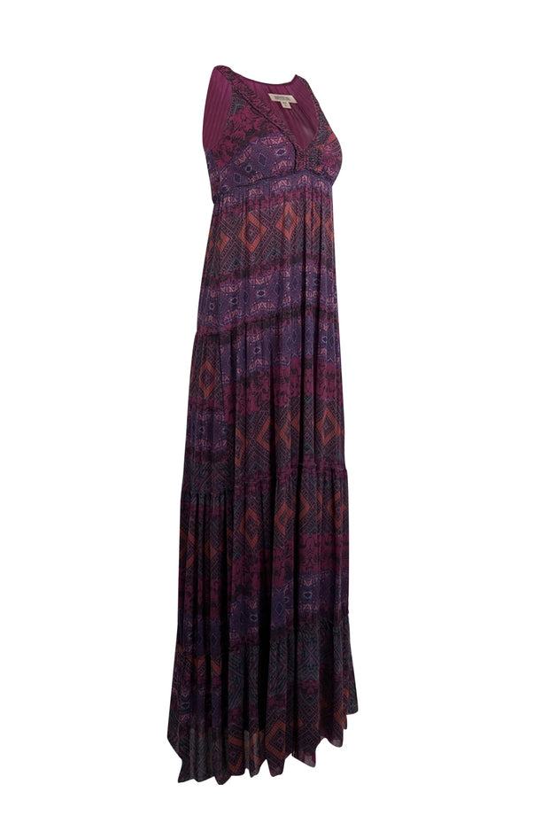 Current Boutique-Weston - Purple, Pink, & Green Boho Print Maxi Dress Sz S