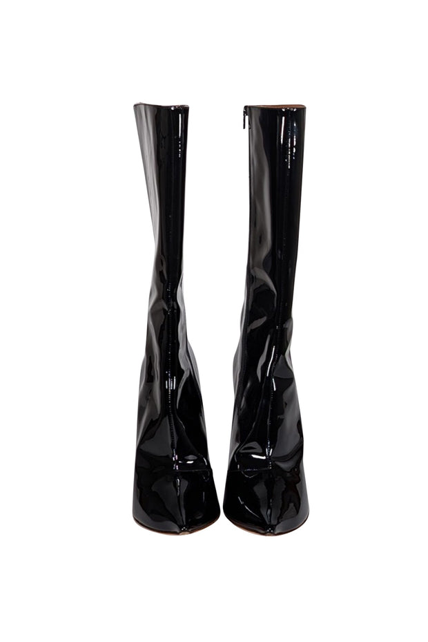 Current Boutique-Y/Project - Black Patent Leather Pointed Toe Boots Sz 9