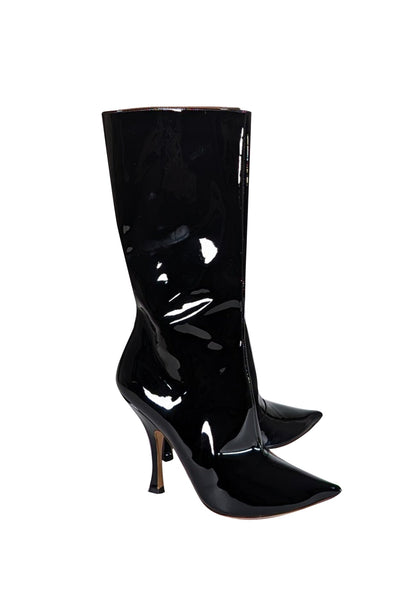 Current Boutique-Y/Project - Black Patent Leather Pointed Toe Boots Sz 9