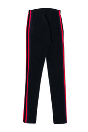 Current Boutique-Yeezy Season 5 - Black Lace-Up Leggings w/ Red & Navy Stripes Sz XS