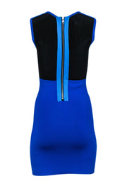 Current Boutique-Yigal Azrouel - Blue Sleeveless Knit Mini Dress w/ Contrast Back Panel Sz XS