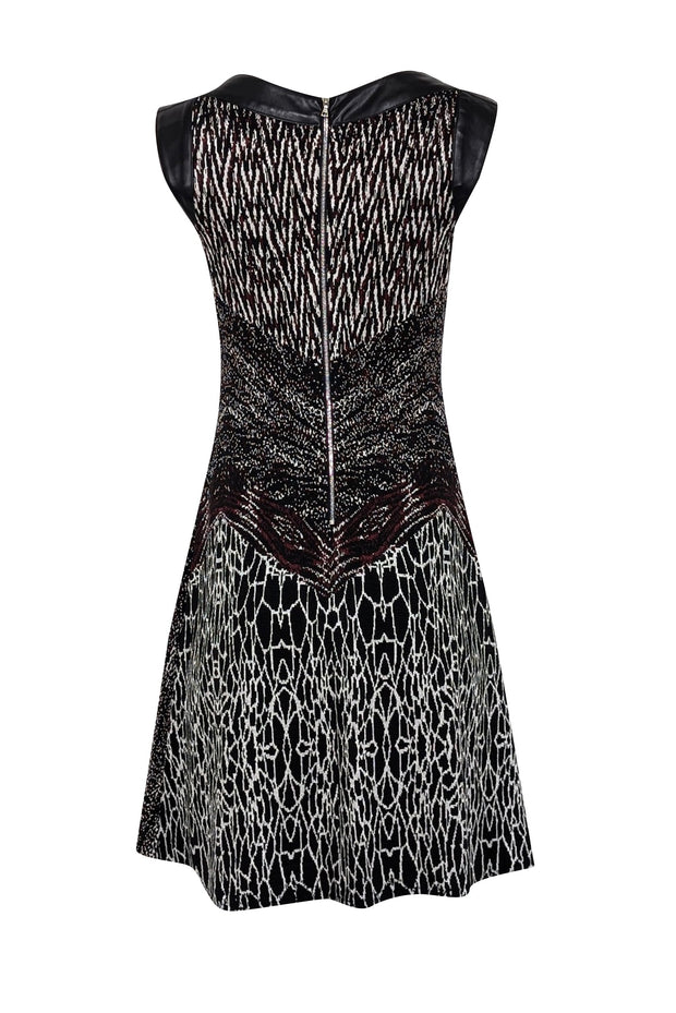 Current Boutique-Yoana Baraschi - Black, White & Red Multi Print Cocktail Dress Sz M