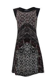 Current Boutique-Yoana Baraschi - Black, White & Red Multi Print Cocktail Dress Sz M