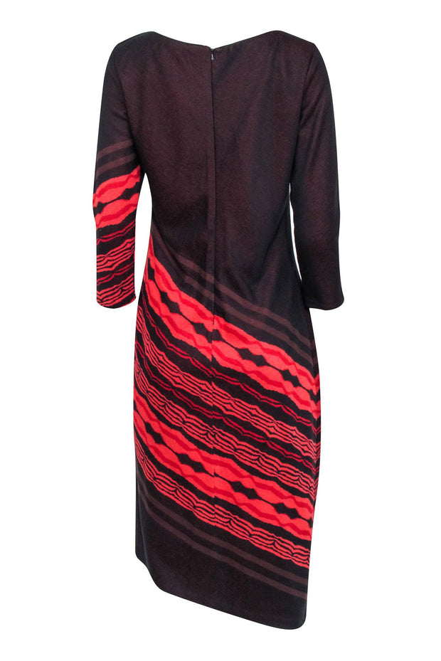 Current Boutique-Yoana Baraschi - Red & Maroon Stripe Woven Dress Sz L