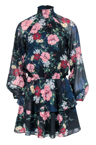Current Boutique-Yumi Kim - Black Floral Long Sleeve Dress Sz XS
