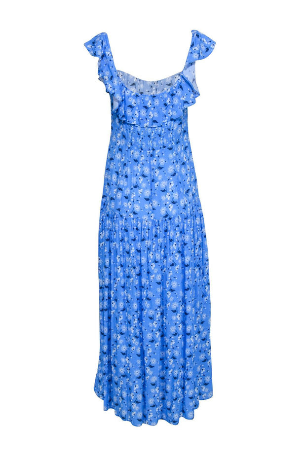 Current Boutique-Yumi Kim - Blue Floral Print Sleeveless Off The Shoulder Dress Sz 10