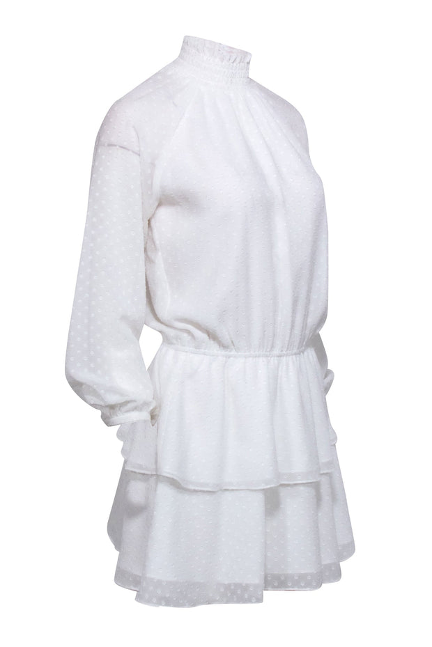 Current Boutique-Yumi Kim - White Polka Dot Drop Waist Dress w/ Tiered Skirt Sz XS