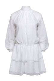 Current Boutique-Yumi Kim - White Polka Dot Drop Waist Dress w/ Tiered Skirt Sz XS