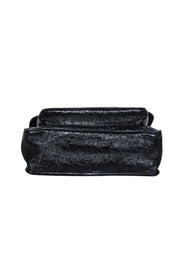 Current Boutique-Yves Saint Laurent - Black Patent Leather Chevron "Niki" Shoulder Bag