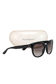 Current Boutique-Yves Saint Laurent - Black Rounded Large Sunglasses