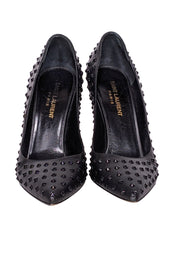 Current Boutique-Yves Saint Laurent - Black Studded Basic Pumps Sz 8