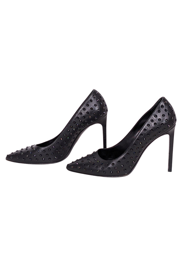 Current Boutique-Yves Saint Laurent - Black Studded Basic Pumps Sz 8