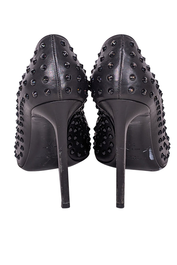 Current Boutique-Yves Saint Laurent - Black Studded Basic Pumps Sz 8