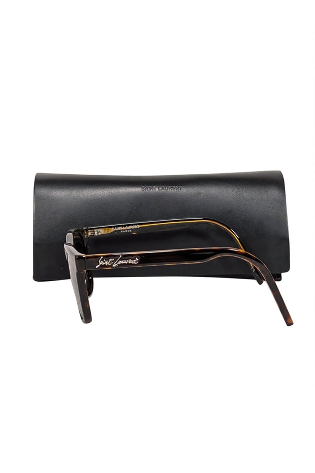 Current Boutique-Yves Saint Laurent - Brown Tortoise Square Sunglasses