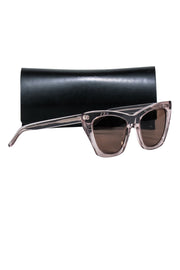 Current Boutique-Yves Saint Laurent - Grey Transparent Cate Eye Sunglasses