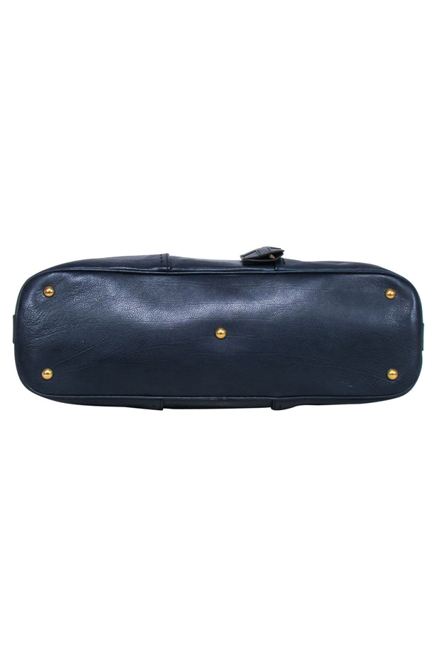 Current Boutique-Yves Saint Laurent - Navy Leather Barrel Handbag
