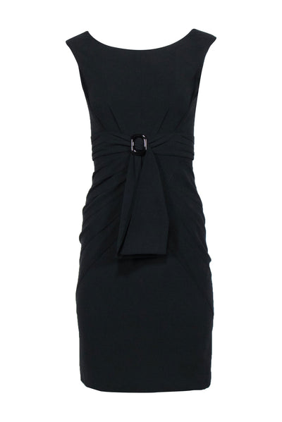 Current Boutique-Zac Posen - Black Sleeveless Empire Waist Dress w/ Belt Detail Sz 4