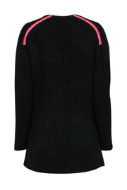 Current Boutique-Zadig & Voltaire - Black Mohair Blend Cardigan w/ Stripe Shoulder Detail Sz XS/S