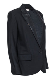 Current Boutique-Zadig & Voltaire - Black Rhinestone Collar Blazer Sz M