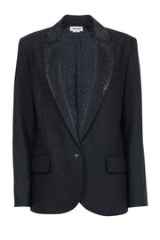 Current Boutique-Zadig & Voltaire - Black Rhinestone Collar Blazer Sz M