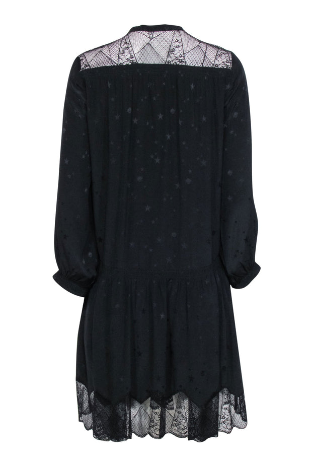 Current Boutique-Zadig & Voltaire - Black Star Print Silk Dress Sz M