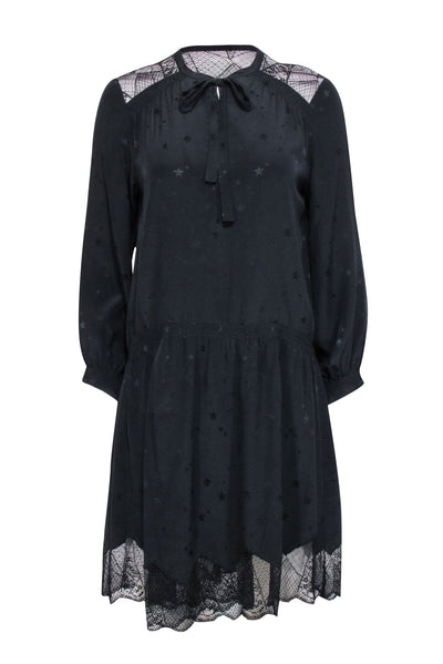 Current Boutique-Zadig & Voltaire - Black Star Print Silk Dress Sz M