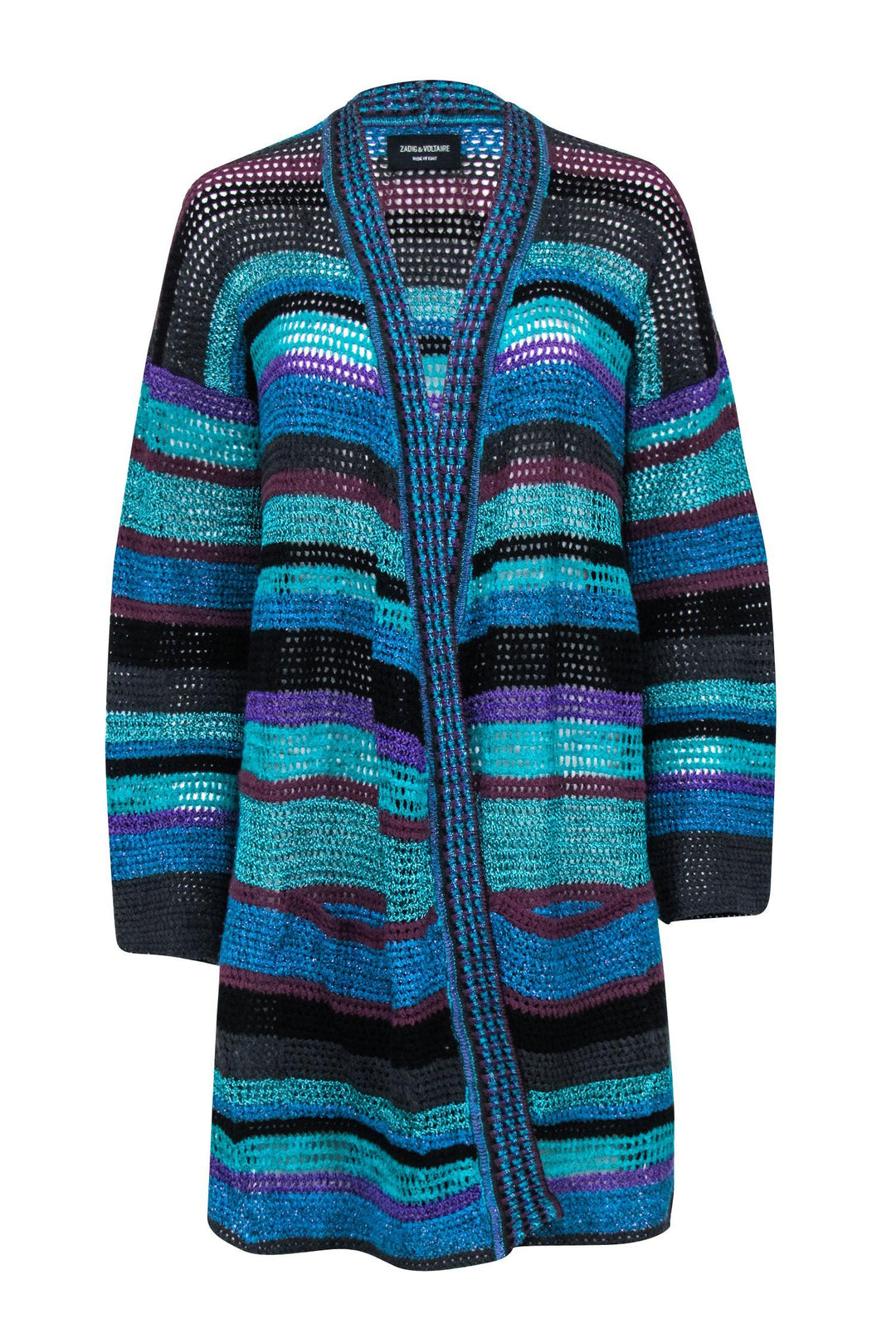 Zadig & Voltaire Celia Open Knit Multi-Color Long Length outlet Open Cardigan - size XS