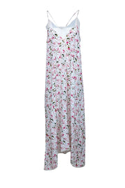 Current Boutique-Zadig & Voltaire - Cream & Pink Floral Print Silk Dress w/ Lace Trim Sz M