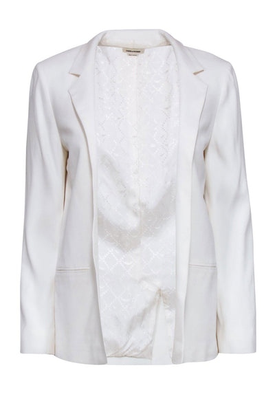 Current Boutique-Zadig & Voltaire - Ivory Open Front Blazer Sz S