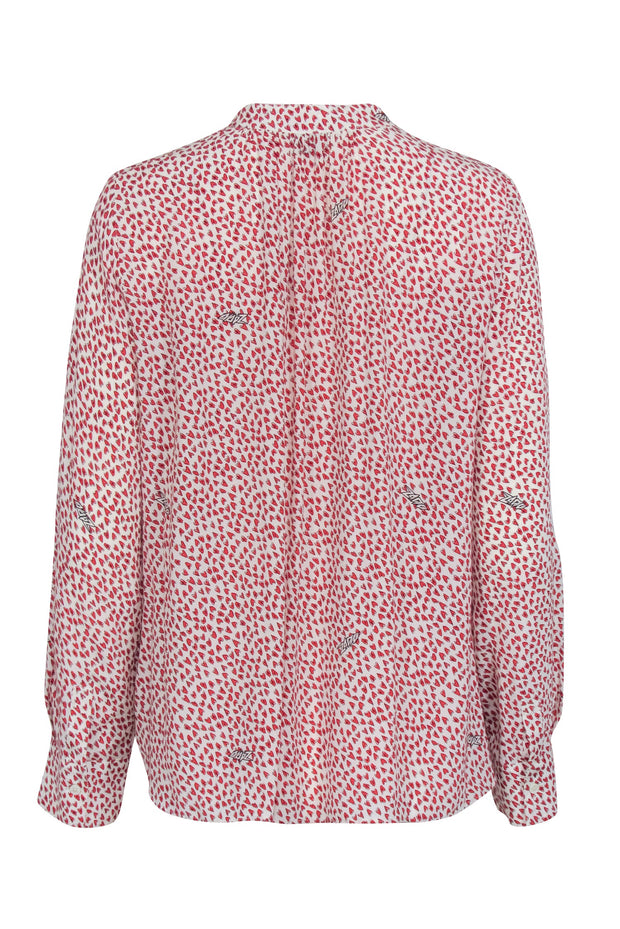 Current Boutique-Zadig & Voltaire - Ivory w/ Red Heart Print "Tink" Blouse Sz S
