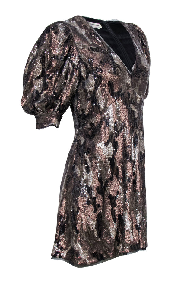 Current Boutique-Zadig & Voltaire - Metallic Camo Sequined Mini A-Line Dress Sz M