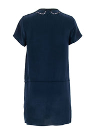 Current Boutique-Zadig & Voltaire - Navy Short-Sleeve Dress w/ Embroidery Sz S