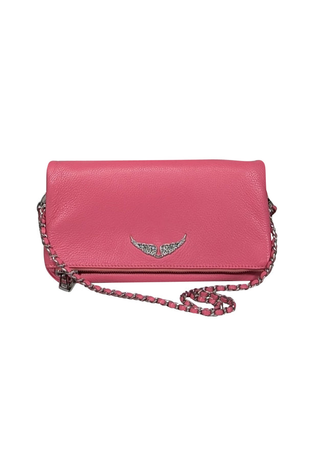 Current Boutique-Zadig & Voltaire - Pink Grained Leather Double Chain Shoulder Bag