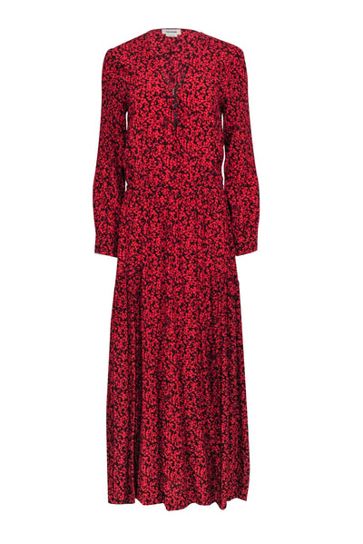 Current Boutique-Zadig & Voltaire - Red & Black Floral Print Front Slit "Rabella" Maxi Dress Sz M