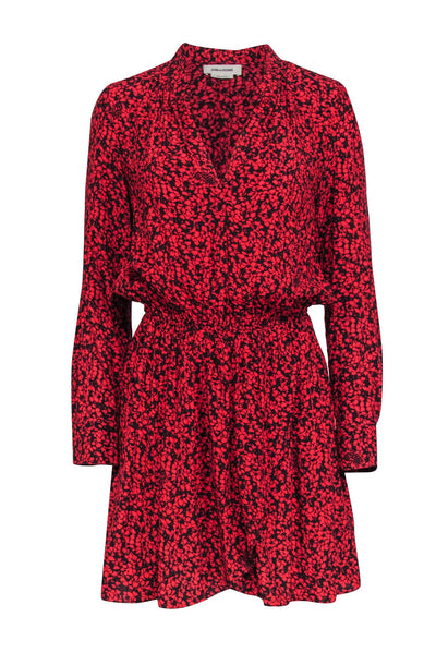 Current Boutique-Zadig & Voltaire - Red & Black Floral Print "Rinka" Mini Dres Sz S