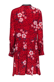Current Boutique-Zadig & Voltaire - Red Floral Print "Ruti Pensee" Silk Dress Sz L