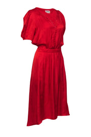 Current Boutique-Zadig & Voltaire Red Satin High Low Maxi Dress Sz L