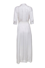 Current Boutique-Zadig & Voltaire - White Satin Crop Sleeve Dress Sz S