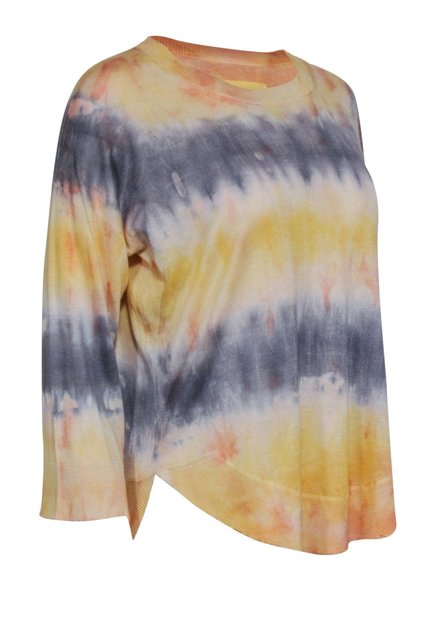 Current Boutique-Zadig & Voltaire - Yellow & Blue Tie Dye Knit Shirt Sz M