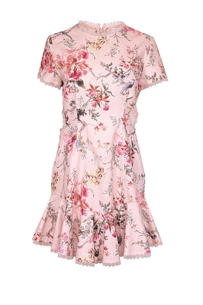 Current Boutique-Zimmermann - Cream & Multi Color Floral Print w/ Strappy Back Dress Sz 10