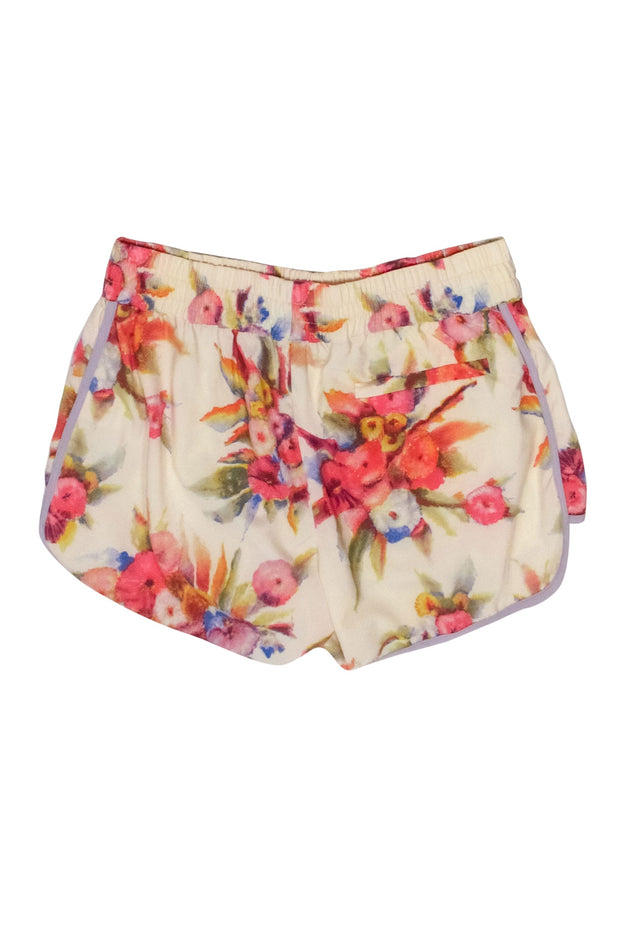 Current Boutique-Zimmermann - Cream w/ Multi-Colored Floral Print Shorts Sz 1