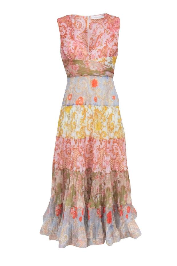 Current Boutique-Zimmermann - Multicolor Paisley Tiered Maxi Dress Sz 8