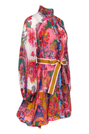 Current Boutique-Zimmermann - Pink Mixed Paisley Floral Print "Lovestruck" Mini Dress Sz 0