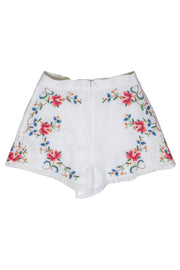 Current Boutique-Zimmermann - White w/ Multi Color Floral Embroidery and Eyelet Trims Sz 8