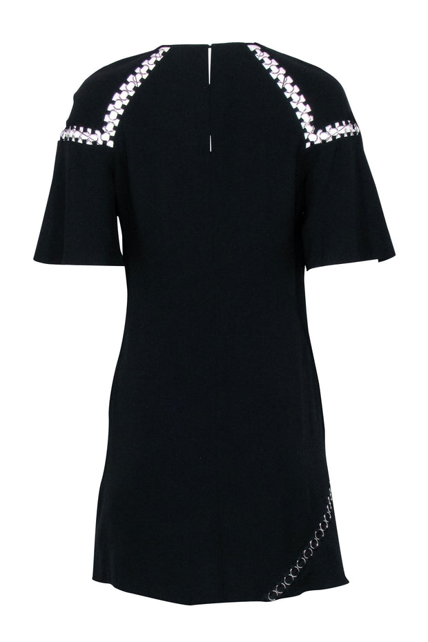 A.L.C. - Black Short Sleeve Grommet Trim Dress Sz 6 A.L.C. - Black Short Sleeve Grommet Trim Dress Sz 6