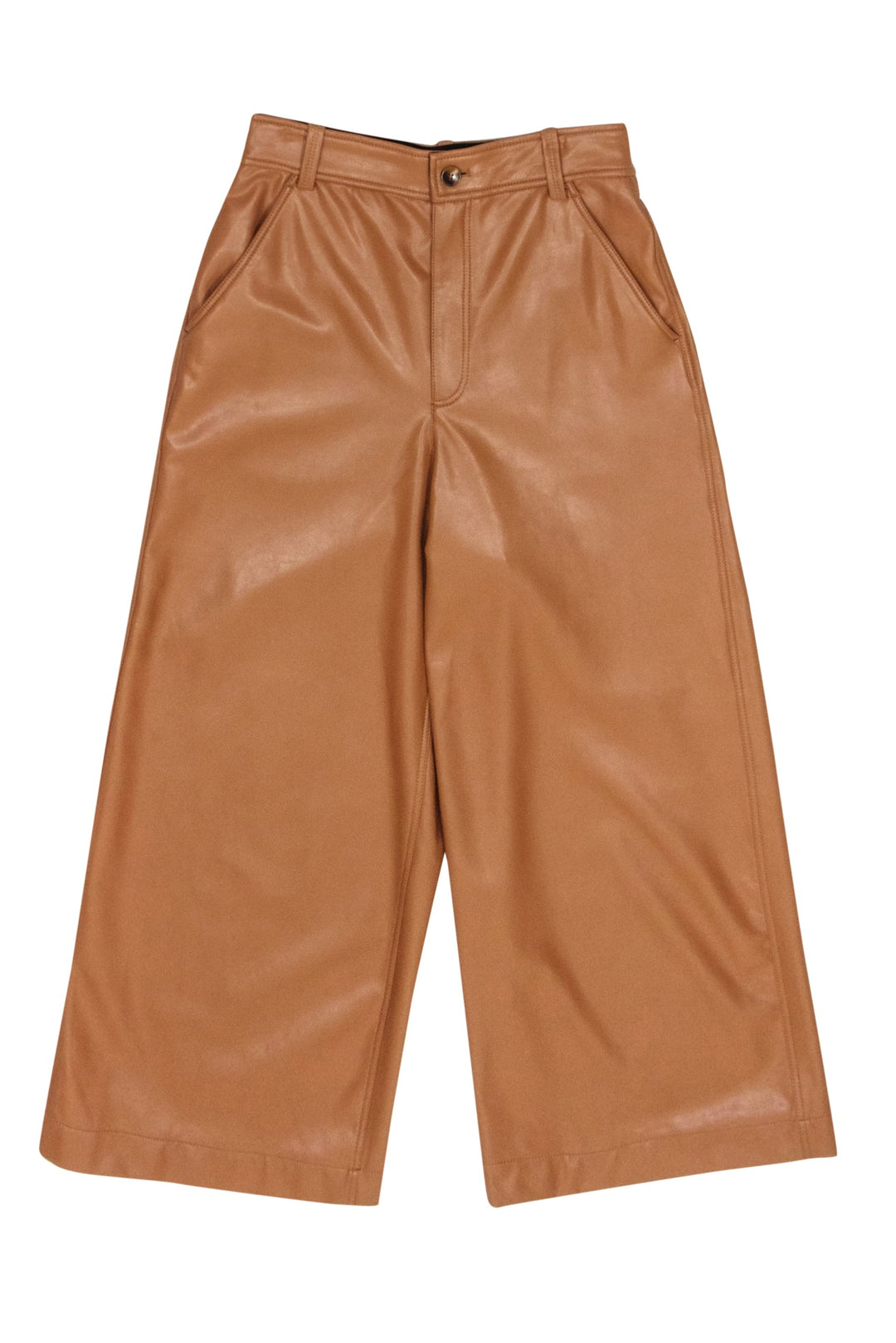A.L.C. - Tan Faux Leather Wide Leg Pants Sz 2 A.L.C. - Tan Faux Leather Wide Leg Pants Sz 2
