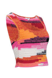 Current Boutique-A.L.C. - Orange, Pink, & Black Crochet Crop Top Sz S