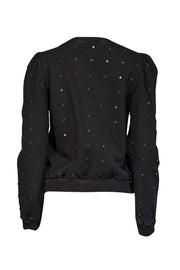 Current Boutique-A.L.C. - Black Embellished Puff Sleeve Sweater Sz L